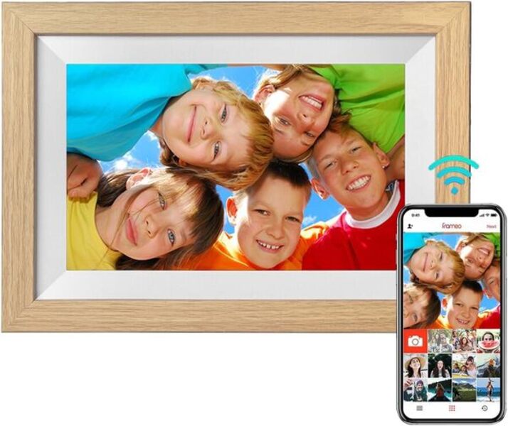 D.vice 15.6" Smart WiFi Digital Photo Frame 32GB Touchscreen - White Oak