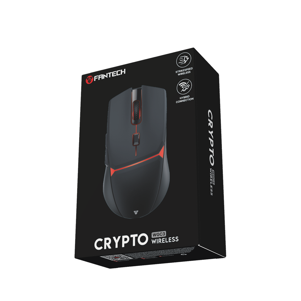 XX Fantech Gaming Mouse - Wireless & Wired, 1000Hz Polling Rate, 400-10000 DPI - Black