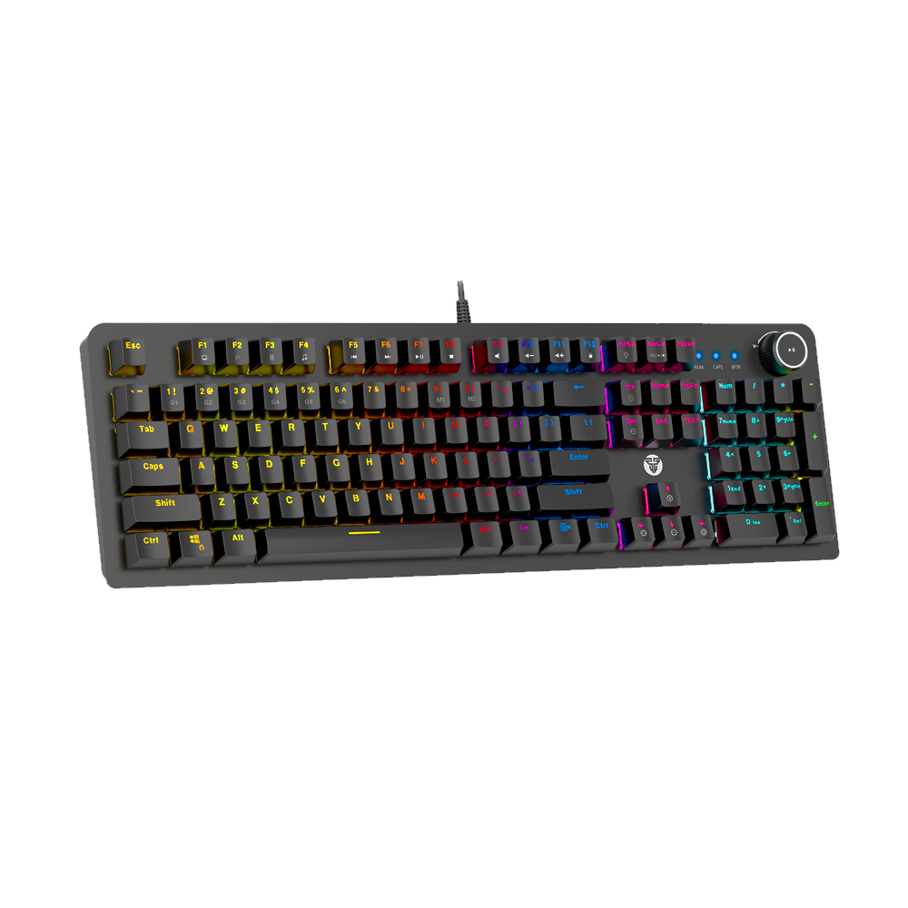 XX Fantech Mechanical Gaming Keyboard 104 Keys, Anti-Ghosting, RGB Backlight - Black