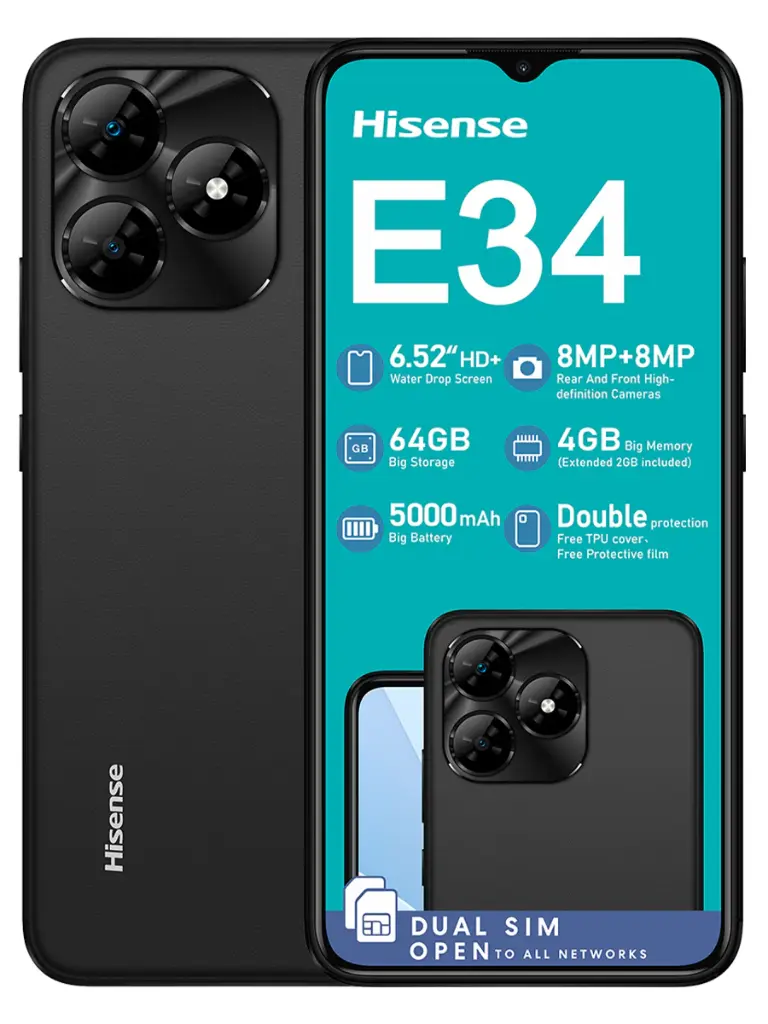 Hisense E34 64GB LTE Dual Sim - Black
