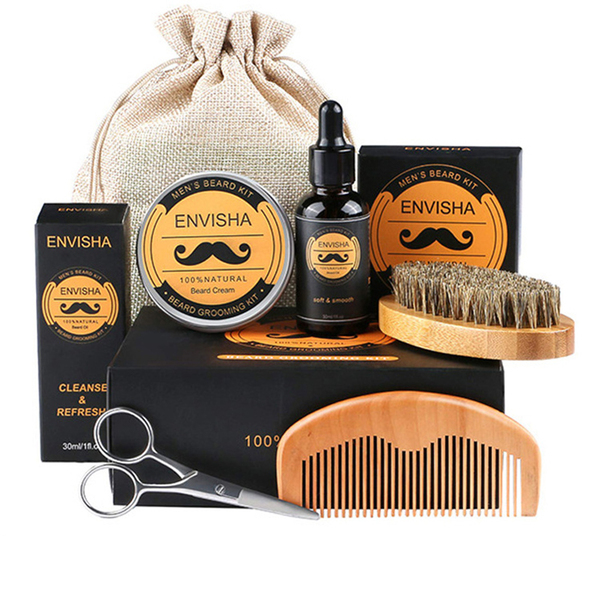 XX Envisha 6-in-1 Beard Grooming Kit for Men - Growth Oil, Balm, Comb & More  
