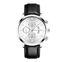 Amovan - Men's Multifunction Sport Quartz Watch - Stainless Steel Black Strap/White Face- 43mm 