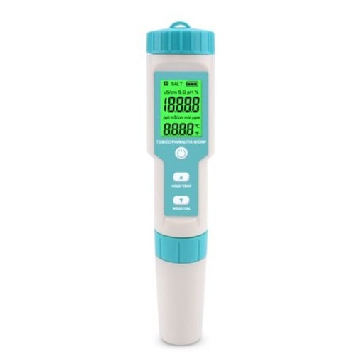 [5473] WATER TESTER 7IN1 LIGHT BLUE PHTDSECSALTS.GORPTEMP