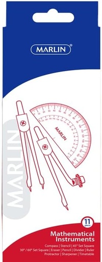 [3389] XX Marlin 11 Piece Maths Set in Metal Container
