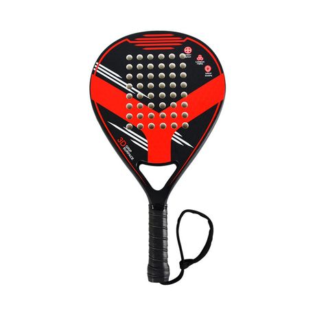 [5457] Whizz Padel Carbon Fibre Factory Padel Racket Bat - Red