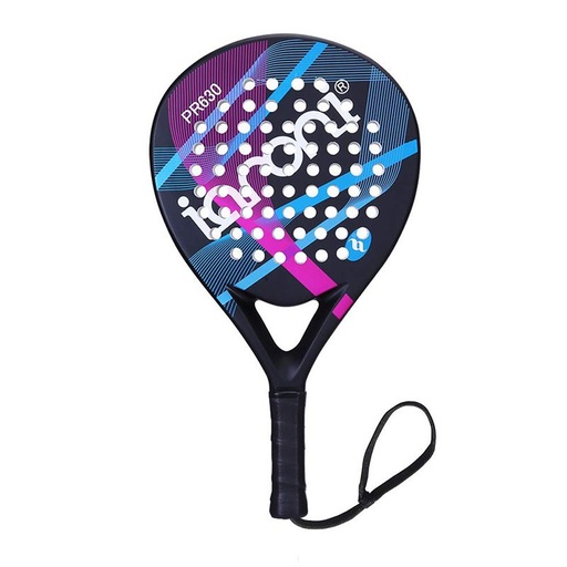 [5548] Ianoni Padel Racket - Carbon Fiber Surface With Eva Memory Flex Foam Racquet - Black Purple