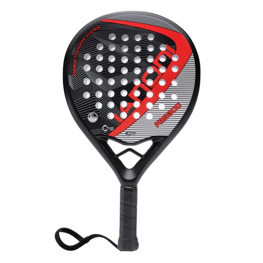 [5549] Ianoni Padel Racket -Carbon Fiber Surface With Eva Memory Flex Foam Racquet - Black Red