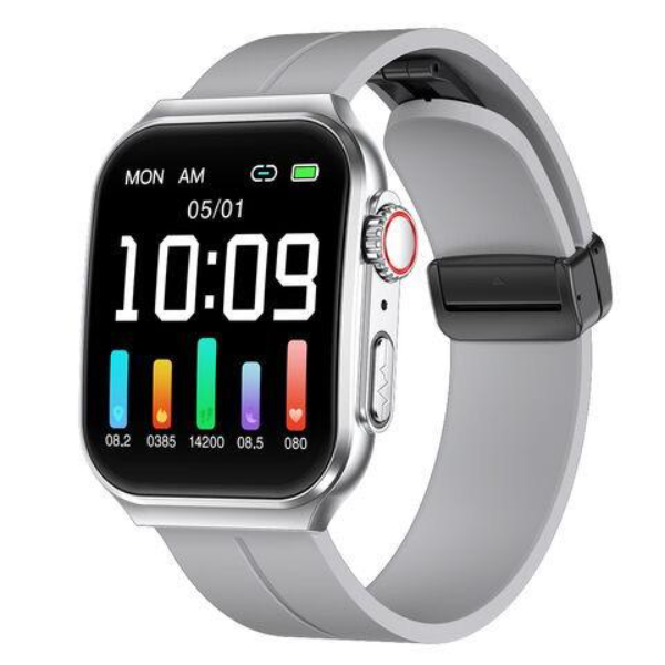 [5745] Sport Smart Watch NNY04 Bluetooth Call ECG+PPG Smartwatch IP68 Waterproof - Silver