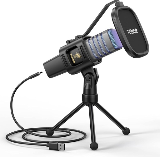 [6152] TONOR TC30 USB Cardioid Mic with Stand, Filter, Shock Mount, Gaming & streaming