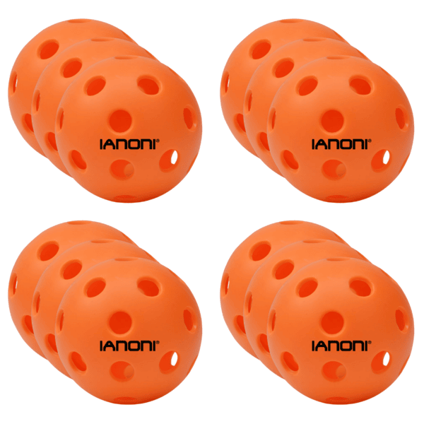 [4417] IANONI Pickleball Balls - Quality Pickle Balls for Pickle, Padel, and More - Orange 12 pack (12x6729)