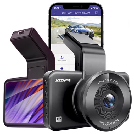 [7065] AZDOME M17 Pro Dash Cam - 1296P Front and Rear Car Camera with WiFi, 3" IPS