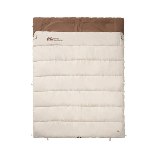 [7082] Mobi Garden Double Sleeping Bag - 3.2kg Ultra-Wide 2-Person Sleeping Bag - White