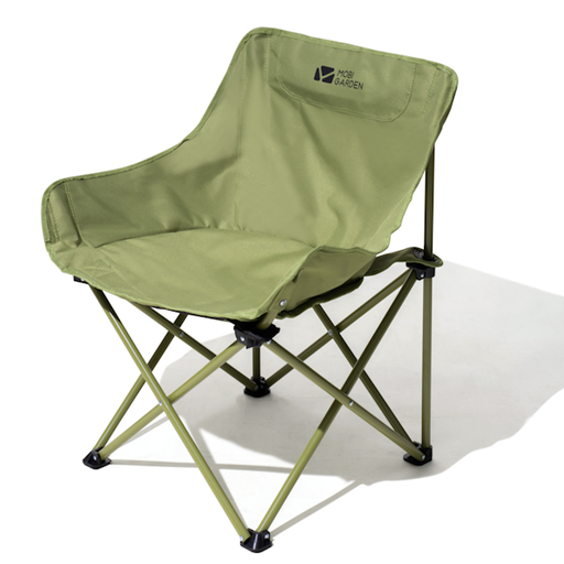 [7111] Mobi Garden Moon Chair - Compact Folding Camping Chair with Padded Seat - Green