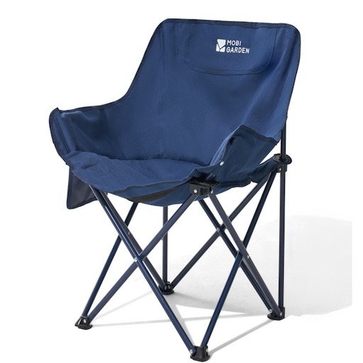 [7112] Mobi Garden Moon Chair - Compact Folding Camping Chair with Padded Seat - Blue