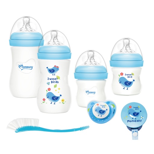 [7172] XX MOMEASY BABY FEEDING BOTTLE SET 240ML BLUE