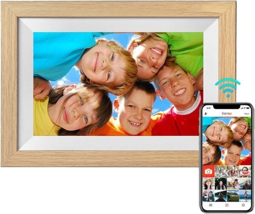 [7179] D.vice 15.6" Smart WiFi Digital Photo Frame 32GB Touchscreen - White Oak