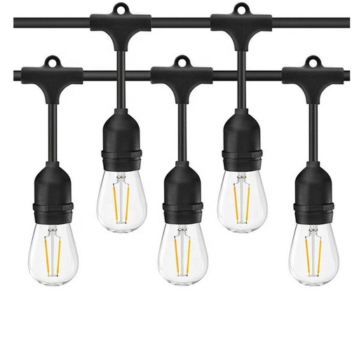 [7336] LEDORA LED String Lights -15m IP65 Waterproof Outdoor Warm White (15 Bulbs)