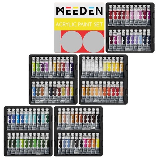 [7428] MEEDEN 100-Color Acrylic Paint Set -12ml Artist Tubes for Creative Painting