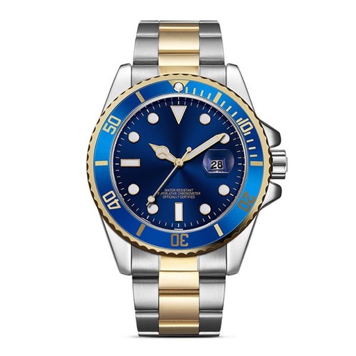 [7438] Amovan Men's 43mm Multifunction Sport Watch Quartz Stainless Steel Design - Blue Face